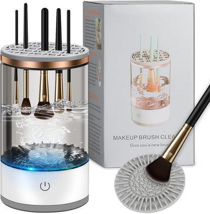 Cosmetic Brush Cleaner, 2025 Upgraded Electric Makeup Brush Cleaner Machine, Brush Blender, Brush Cleaner, Automatic Spinning Makeup Brush Cleaner