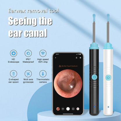 Silicone Ear Hygiene Set, HD Visual Earwax Removal Tool with Camera, 1296P HD Camera Ear Cleaner, Compatible with Iphone and Android Phones, Springtok, Spring Gift Set