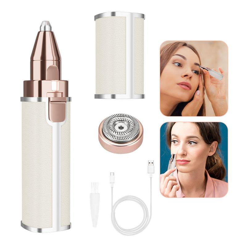 Electric Eyebrow Trimmer，Rechargeable 2 in 1 Facial Hair Trimmer,Portable Lady Shaver for Lip Facial Body Hair Removal Tool