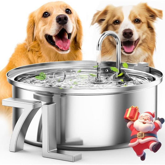 Dog Water Bowl Dispenser,7L Quiet Automatic Dog Water Dispenser Stainless Steel,100% Bpa-Free for Cats and Small and Medium Large-Sized Dogs