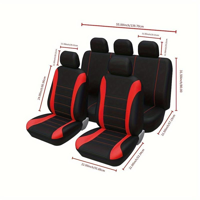 All-Season Car Seat Covers for 5-Seater Cars, Suvs & Pickup Trucks - Easy Install, Durable Polyester, Hand Washable