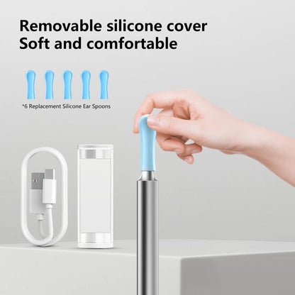 Silicone Ear Hygiene Set, HD Visual Earwax Removal Tool with Camera, 1296P HD Camera Ear Cleaner, Compatible with Iphone and Android Phones, Springtok, Spring Gift Set