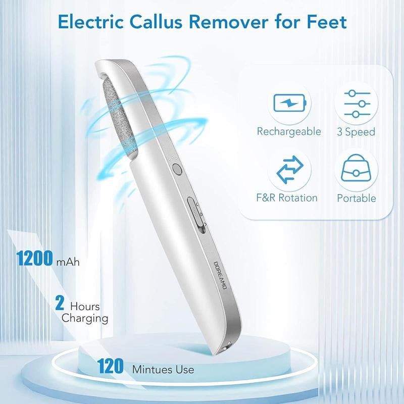Electric Feet Callus Remover,Portable Electronic Foot File Pedicure Tools,Waterproof Foot Scrubber File,Pedi Foot Care for Dead,Hard Cracked Dry Skin Manicure Nail Nail Care Cutics Nail Art