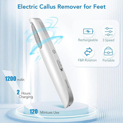 Electric Feet Callus Remover,Portable Electronic Foot File Pedicure Tools,Waterproof Foot Scrubber File,Pedi Foot Care for Dead,Hard Cracked Dry Skin Manicure Nail Nail Care Cutics Nail Art
