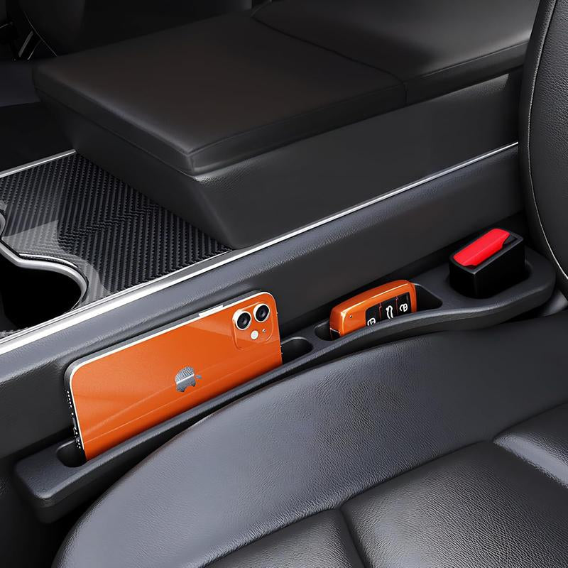 2-Pack 3-In-1 Car Seat Gap Filler – Universal Fit for Car, SUV & Truck | Soft Foam Gap Stopper with Organizer & Hook Function | Prevent Lost Items & Keep Your Car Neat