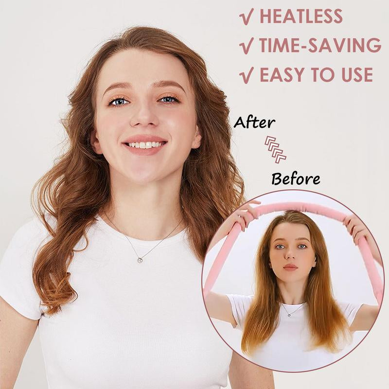 8 Sets Heatless Curls Kit with Double Layer Satin Bonnet – Hair Care Set for Sleeping, Silky Night Cap with Elastic Tie Band for Curly Hair, Includes 2 Combs