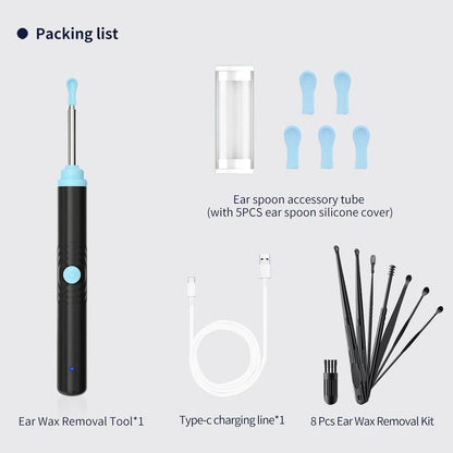 Silicone Ear Hygiene Set, HD Visual Earwax Removal Tool with Camera, 1296P HD Camera Ear Cleaner, Compatible with Iphone and Android Phones, Springtok, Spring Gift Set
