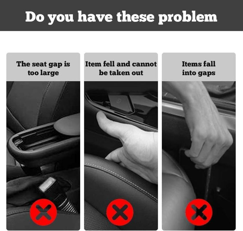 2-Pack 3-In-1 Car Seat Gap Filler – Universal Fit for Car, SUV & Truck | Soft Foam Gap Stopper with Organizer & Hook Function | Prevent Lost Items & Keep Your Car Neat