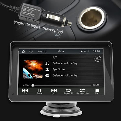 Portable Carplay Screen for Cars,Wireless Apple Carplay and Android Auto Player, 7 Inch Touch Screen Bluetooth Hands-Free/Mirror Link/Map Navigation/Voice Control/Tf Card/Aux for Cars, Trucks, Suvs