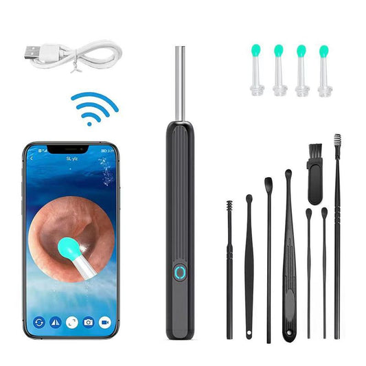 Earwax Removal Tool Set with Camera - Portable 360° Wide Angle Ear Cleaner with Type-C Rechargeable, Waterproof Endoscope Ear Cleaning Tool for Iphone and Android Phones, Christmas Gift, Winter Gift Set, New Year Gift, Stocking Fillers