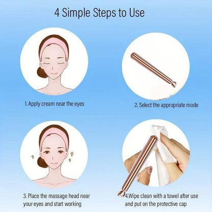 USB Rechargeable Eye Massage Stick, Lithium Polymer Battery, ≤36V Operating Voltage, Portable Facial Muscle Relaxation Tool Christmas Gift Birthday Gift New Year Gift Valentine'S Day Gift Winter Gift