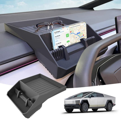 Tesla Topfit for Storage Accessories - Instrument Panel Tray Organizer with Phone Holder, Sunglasses Mount for Dashboard Automotive Organization