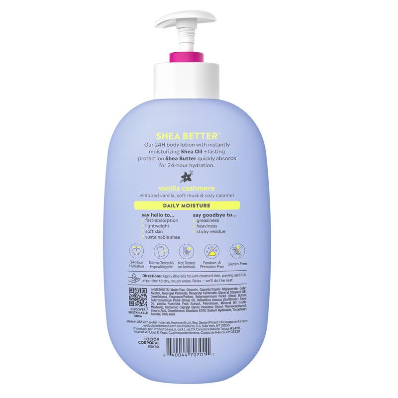 Shea Better Body Lotion for Dry Skin, Vanilla Cashmere, 16 Fl Oz Moisturizer Comfort Moisture Hydrating