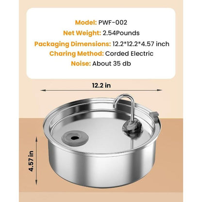 Dog Water Bowl Dispenser,7L Quiet Automatic Dog Water Dispenser Stainless Steel,100% Bpa-Free for Cats and Small and Medium Large-Sized Dogs