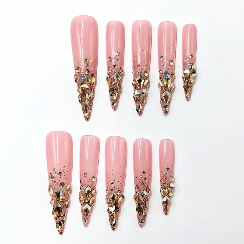 「Black Friday」Handmade 10Pcs Hot Girl Nail Set: Bold & Edgy Styles for a Fierce Look Radiant Salon Quality at Home Easy to Apply Instant Manicure